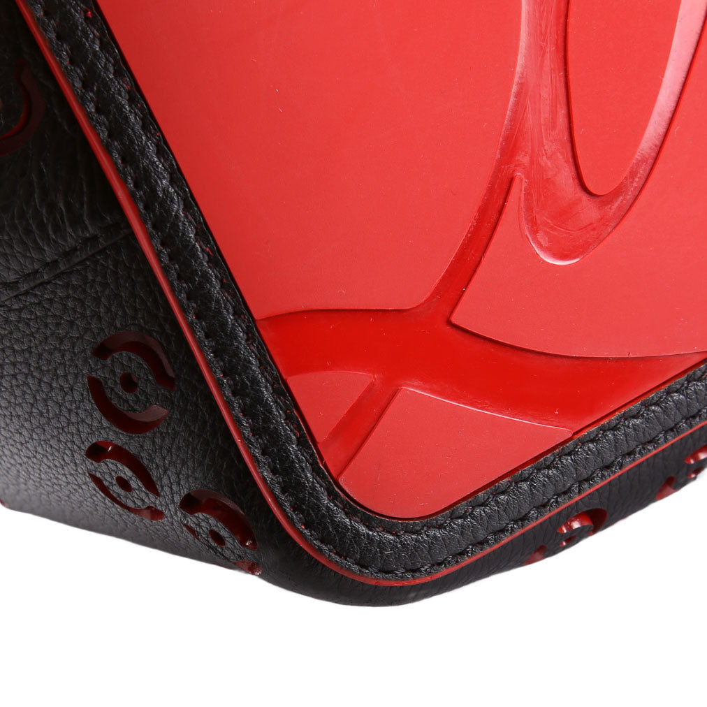 Cabarock Loubinthesky Perforated Leather Large Tote Black/Red
