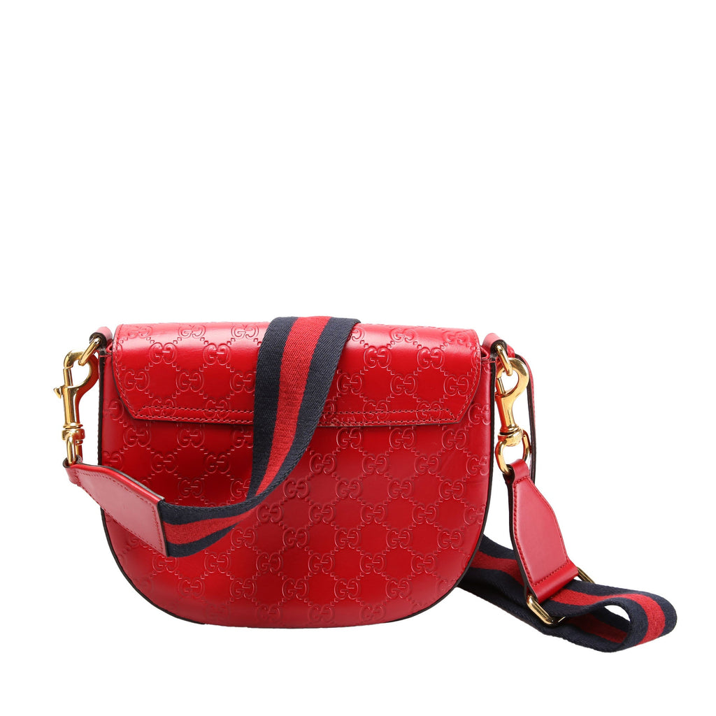 Gucci 453189 Padlock Guccissima Medium Messenger Red