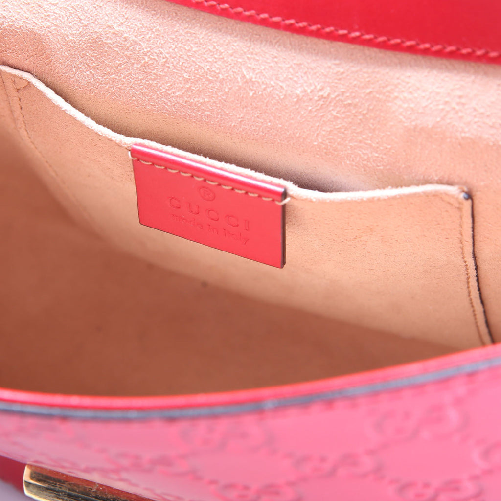 Gucci 453189 Padlock Guccissima Medium Messenger Red