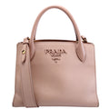 Prada Saffiano Cuir Monochrome Top Handle Tote Nude