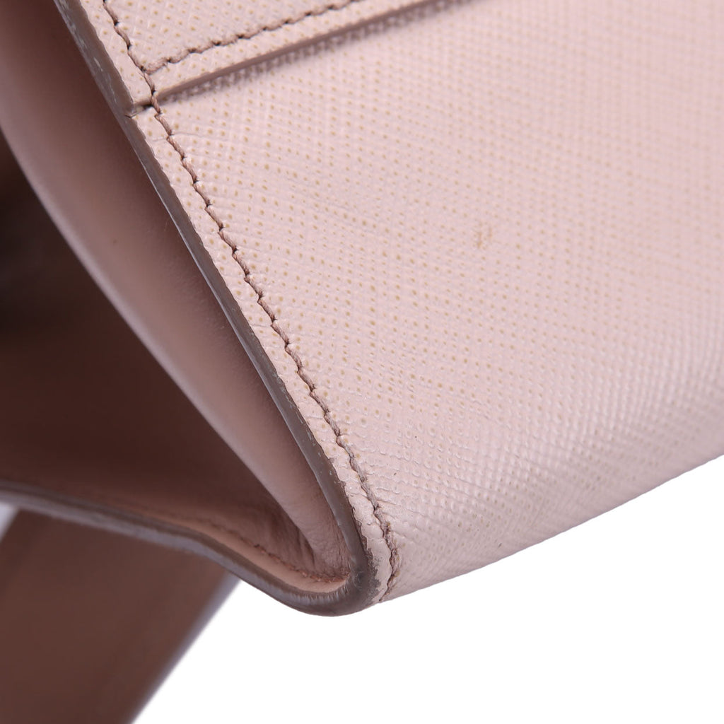 Prada Saffiano Cuir Monochrome Top Handle Tote Nude