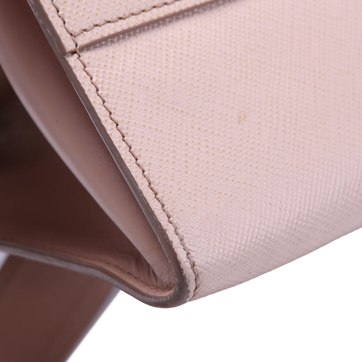 Prada Saffiano Cuir Monochrome Top Handle Tote Nude