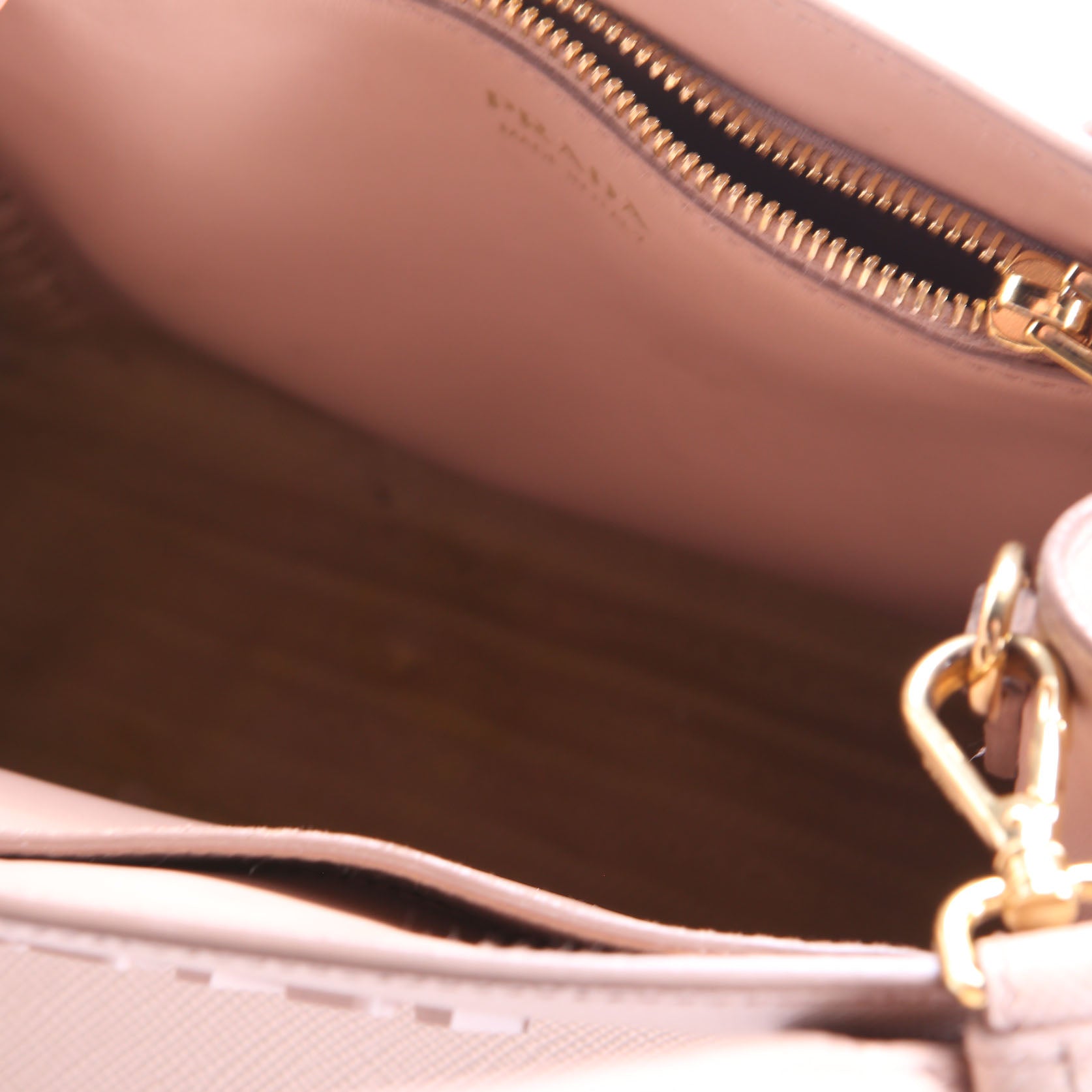 Prada Saffiano Cuir Monochrome Top Handle Tote Nude