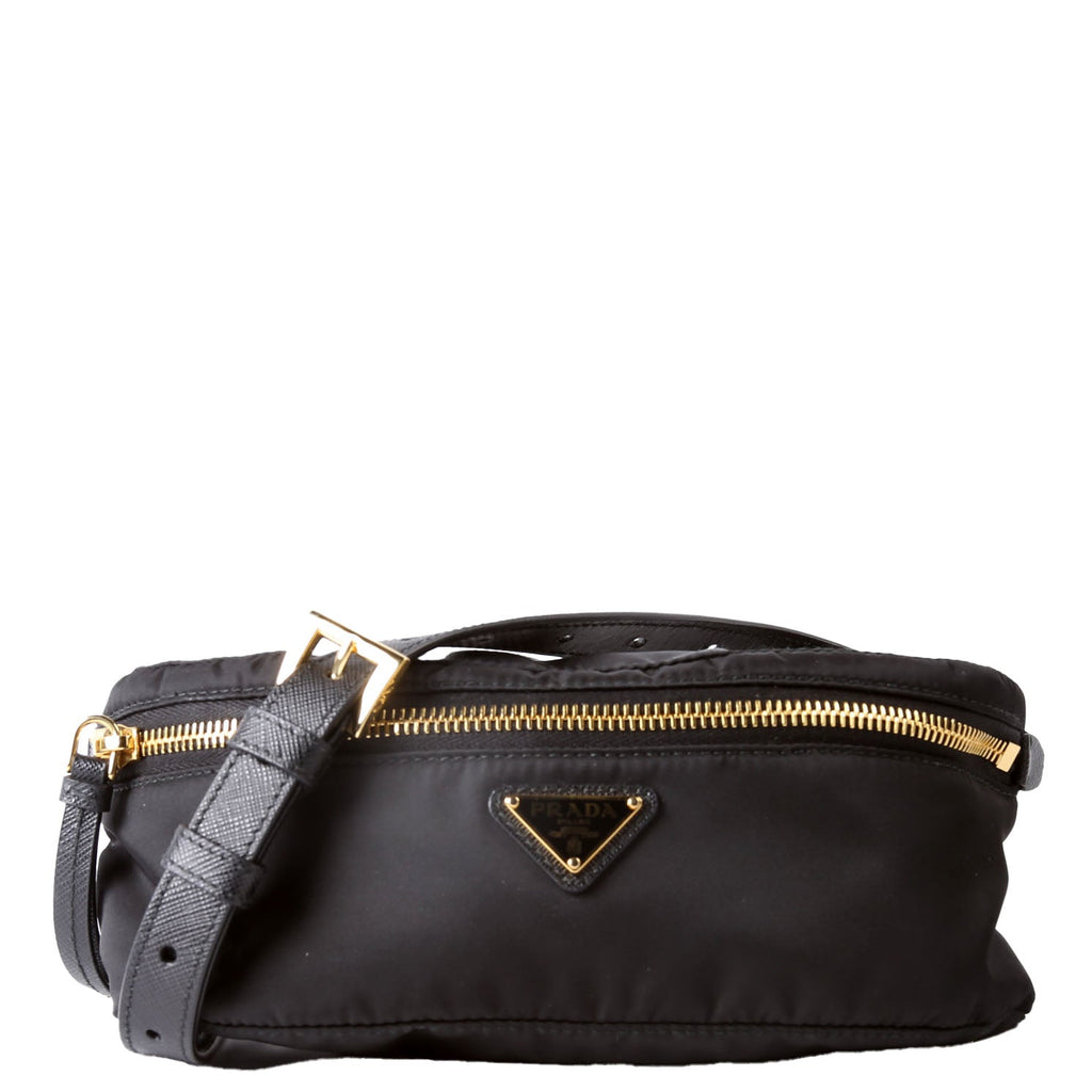 Prada 1BL045 Re-Nylon Saffiano Belt Bag Black