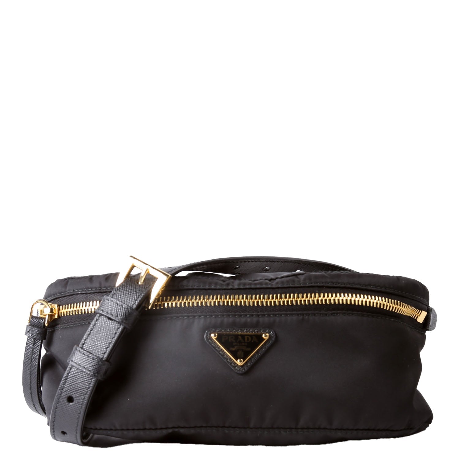 Prada 1BL045 Re-Nylon Saffiano Belt Bag Black