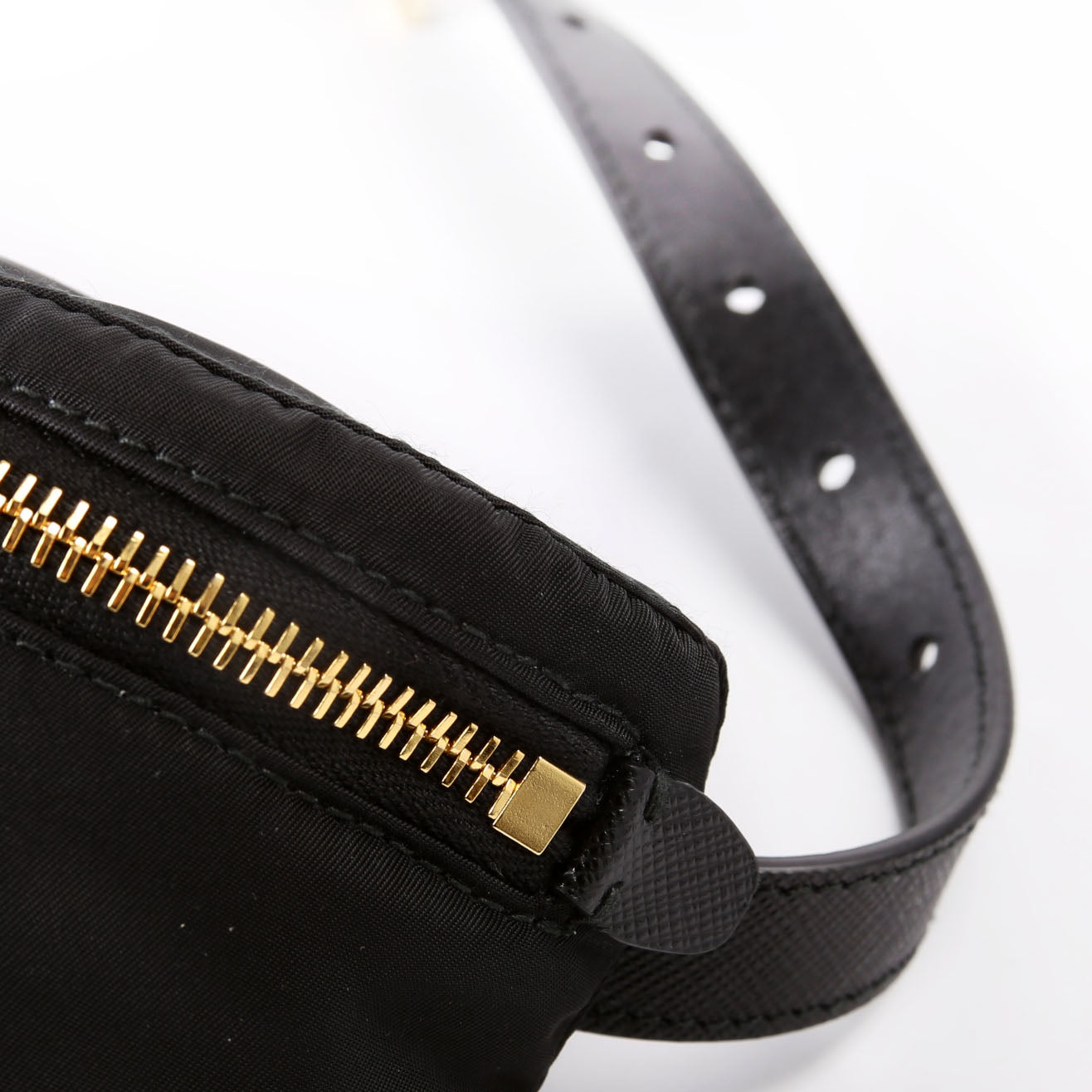 Prada 1BL045 Re-Nylon Saffiano Belt Bag Black
