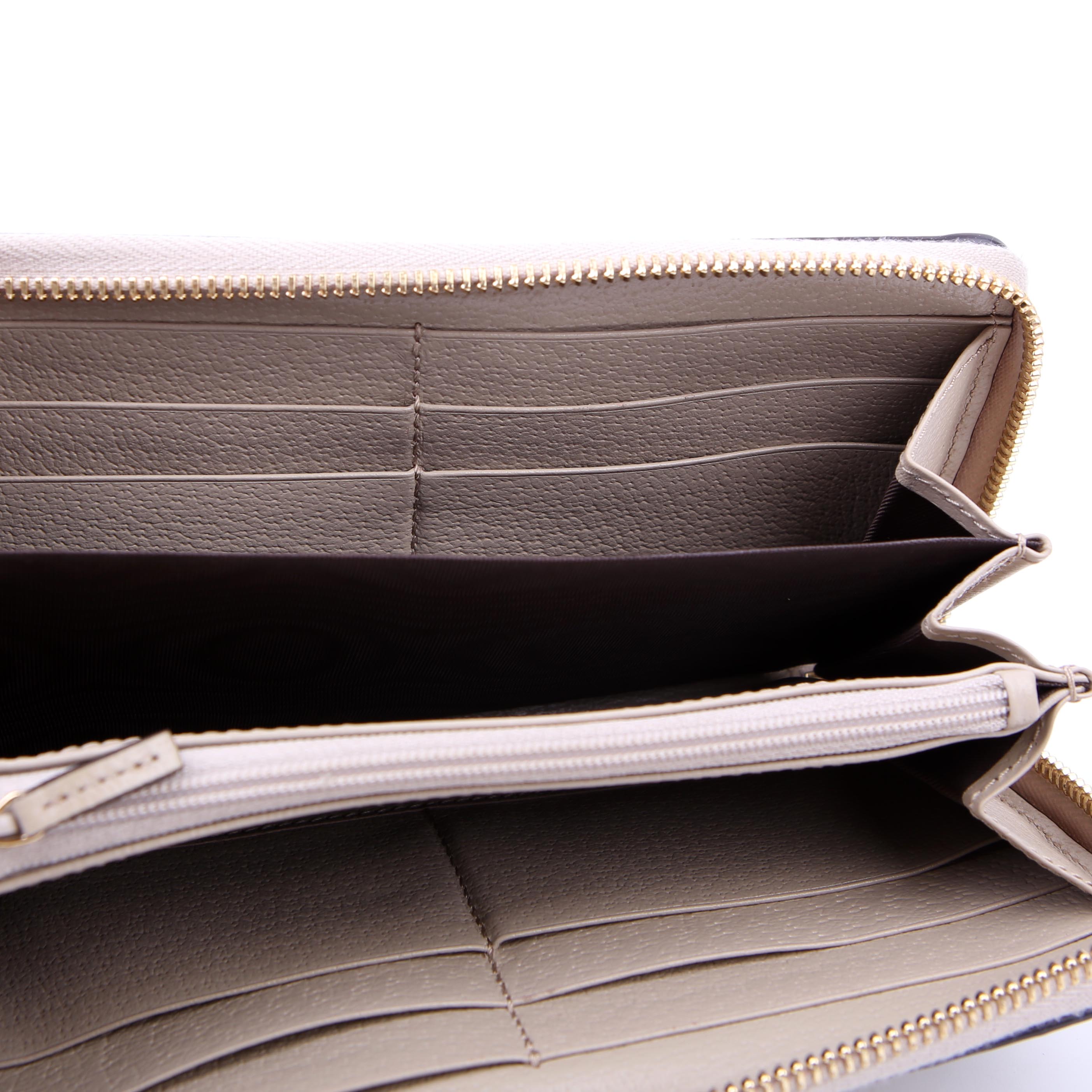 Gucci 523154 GG Supreme Ophidia Zip Wallet Tan