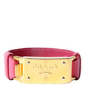 Prada Saffiano Logo Nameplate Bracelet Pink/Gold