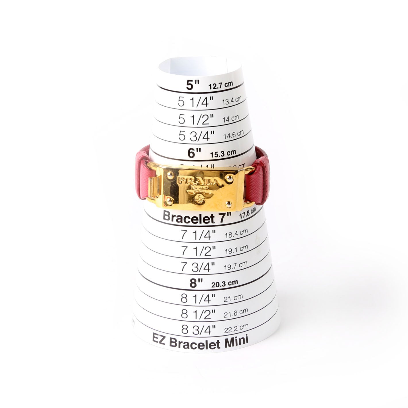 Prada Saffiano Logo Nameplate Bracelet Pink/Gold