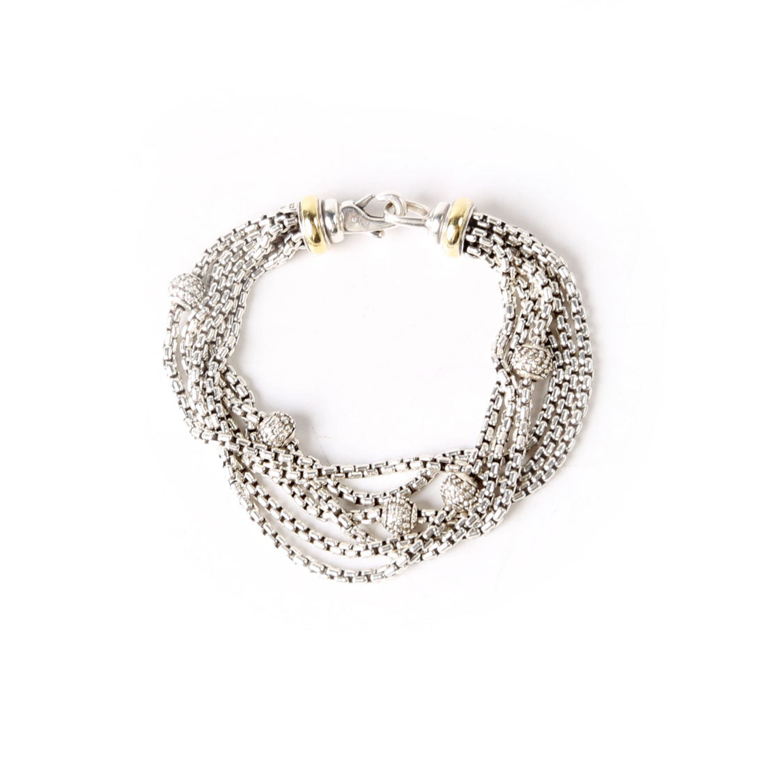 Ball Multi Strand Bracelet Pave/750/925