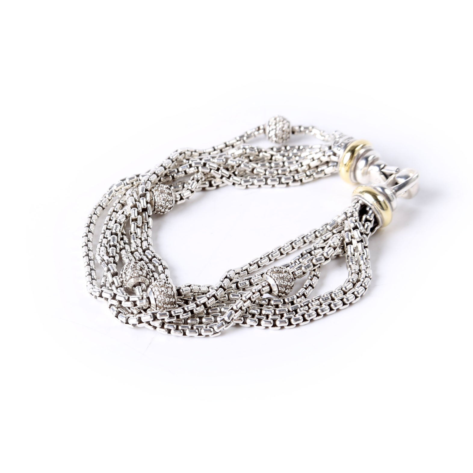 Ball Multi Strand Bracelet Pave/750/925