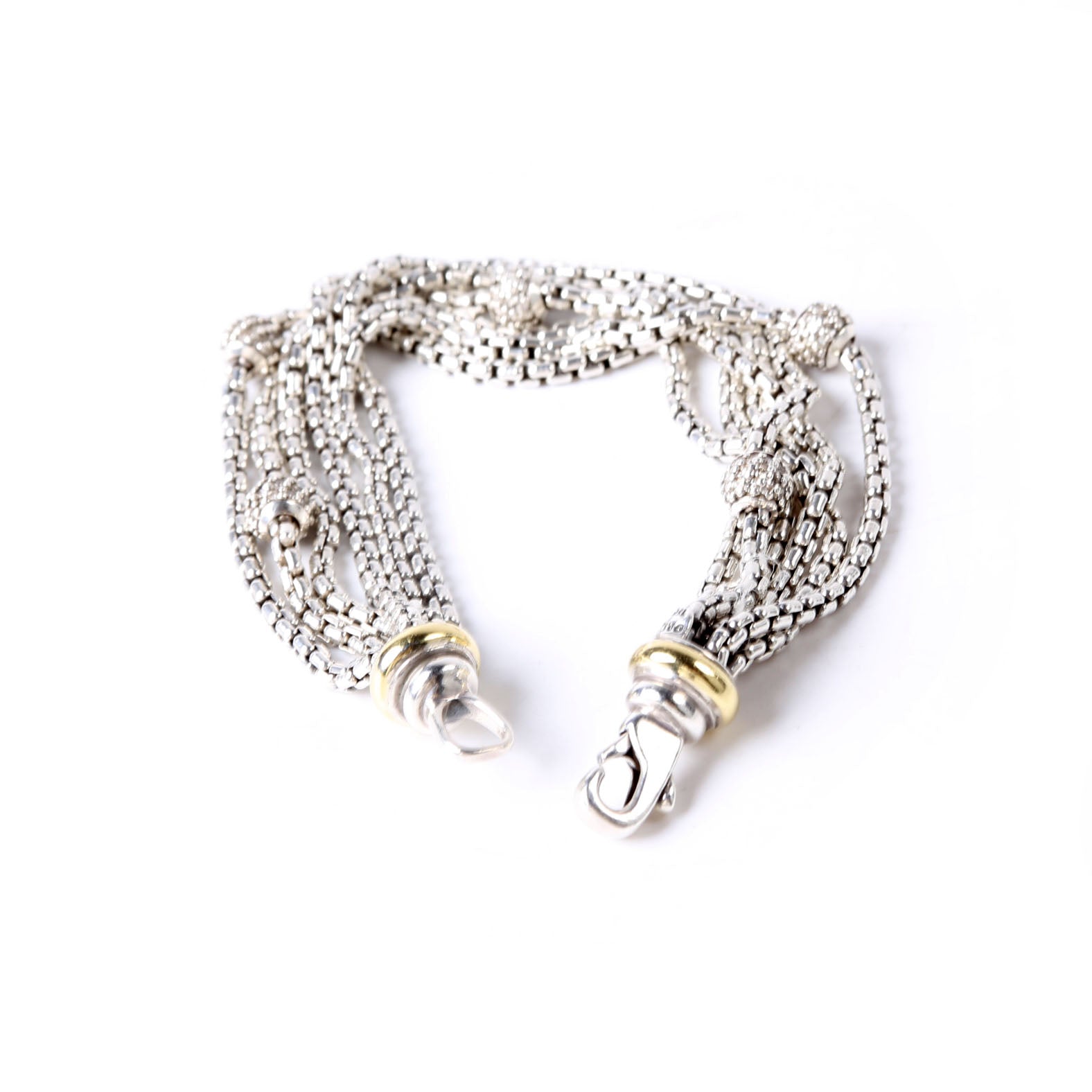 Ball Multi Strand Bracelet Pave/750/925