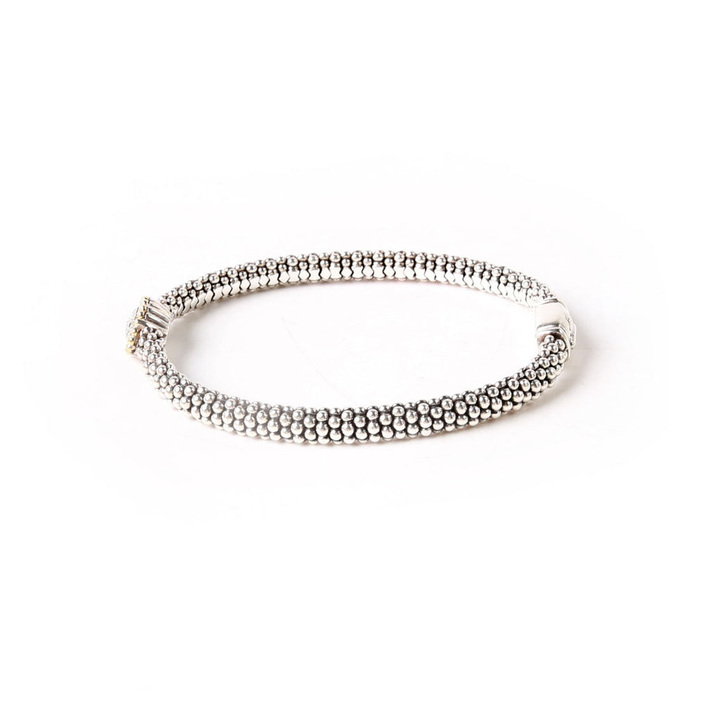 Caviar Beaded Station Bracelet 925/750/Pave