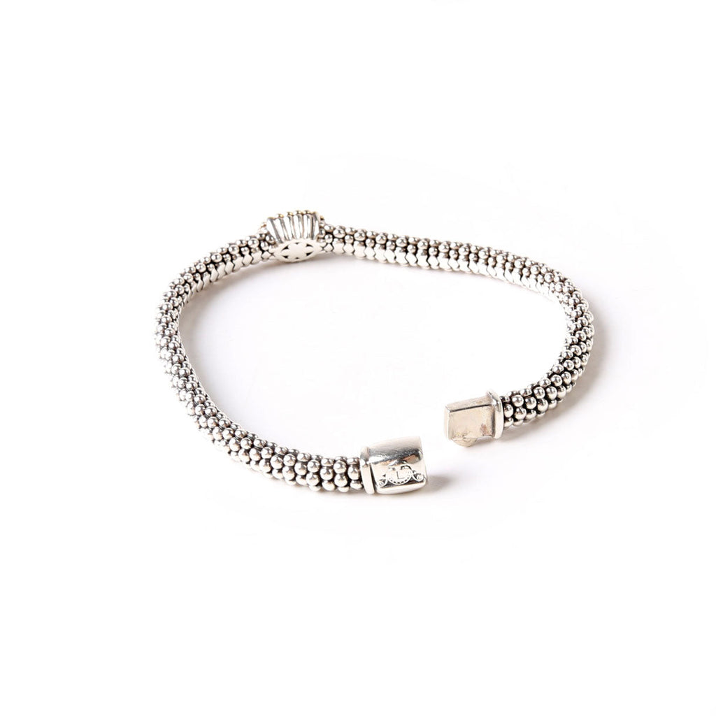 Caviar Beaded Station Bracelet 925/750/Pave