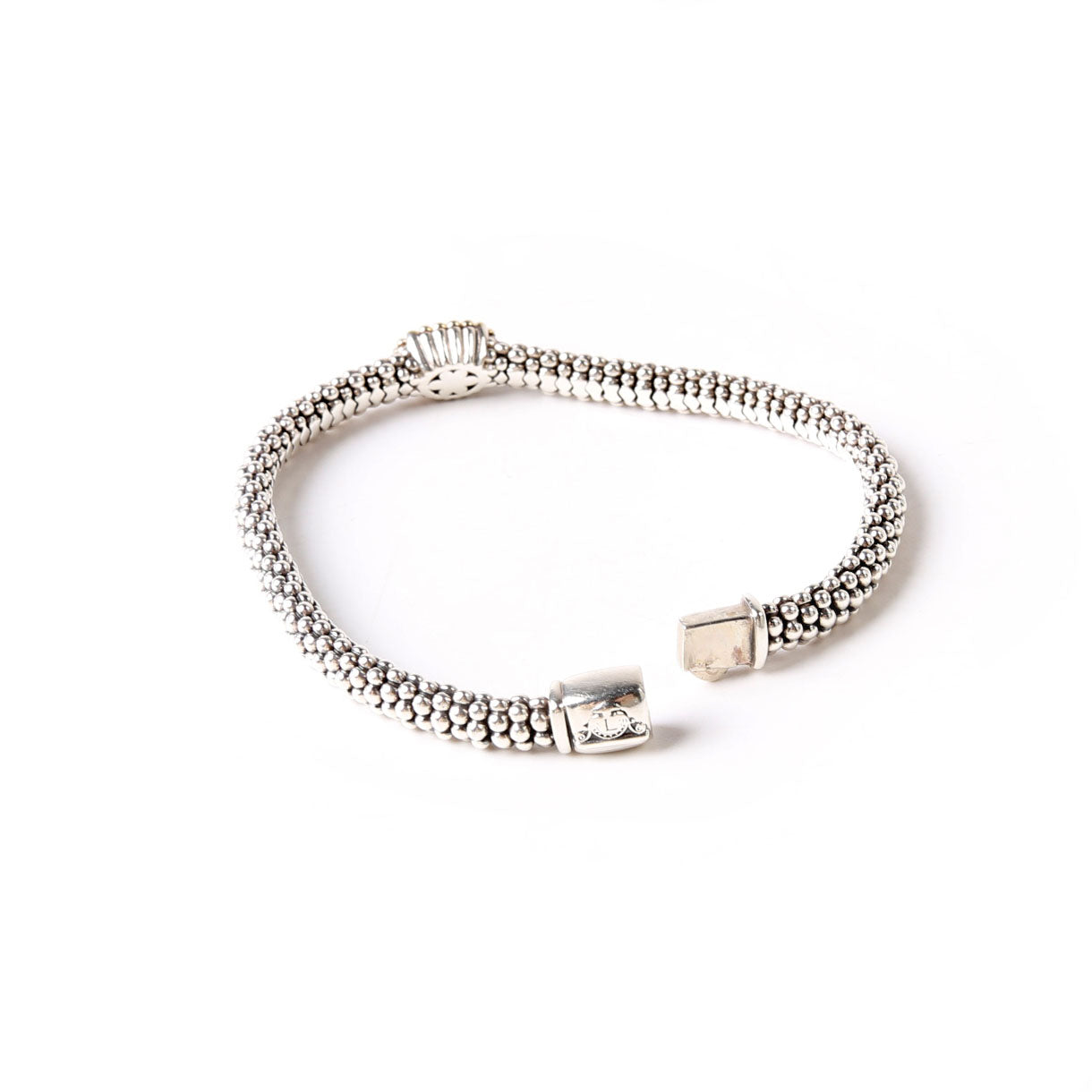 Caviar Beaded Station Bracelet 925/750/Pave