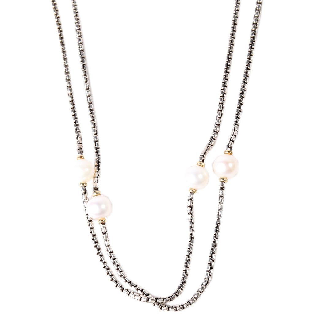 Pearl Station Long Necklace 925/750