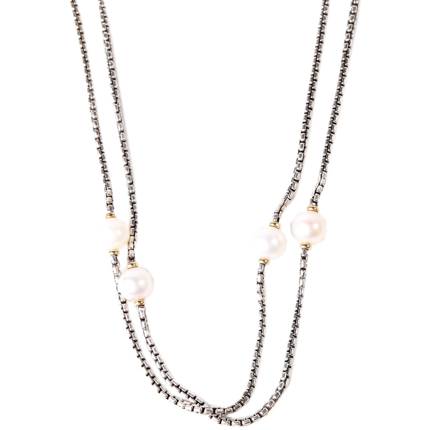 Pearl Station Long Necklace 925/750