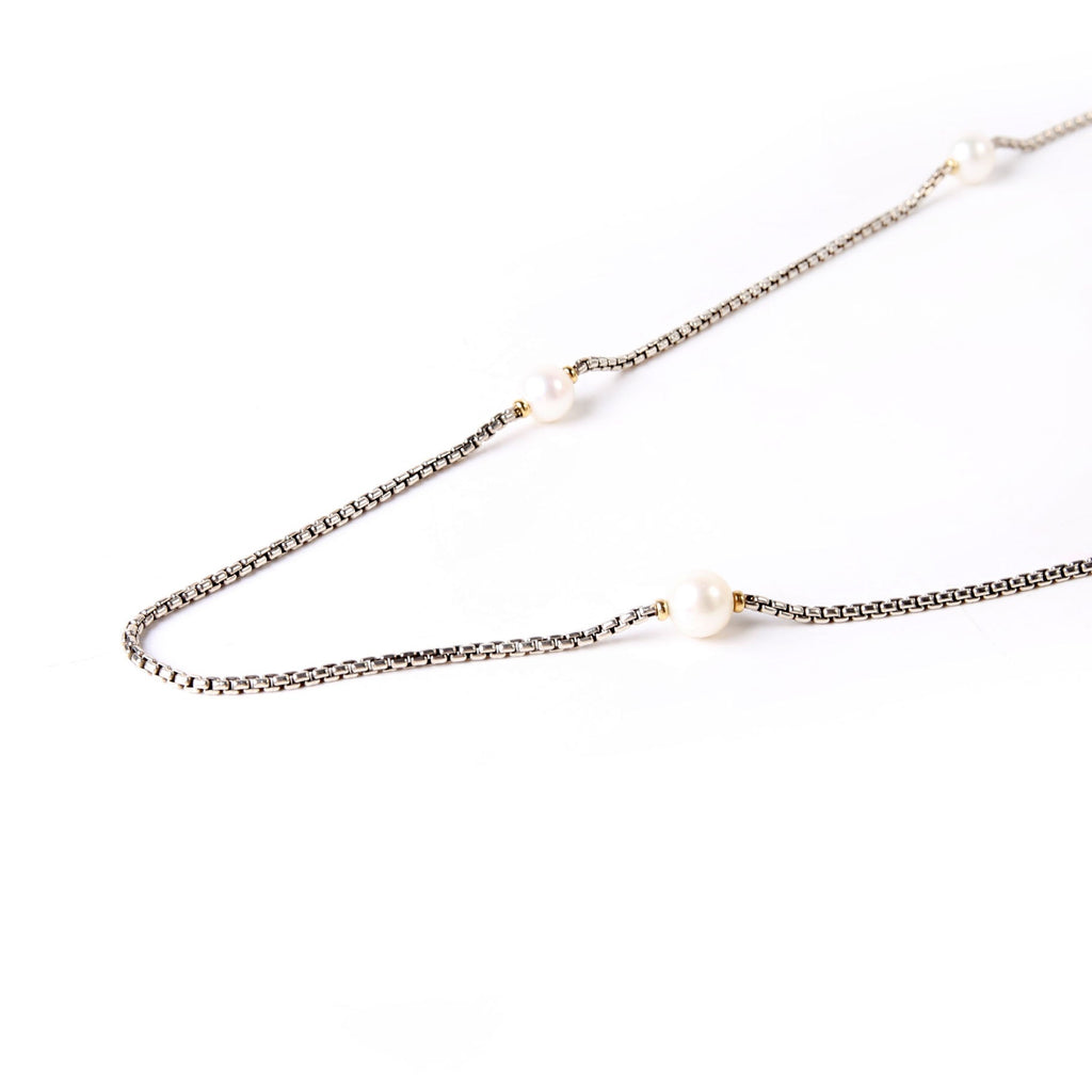 Pearl Station Long Necklace 925/750