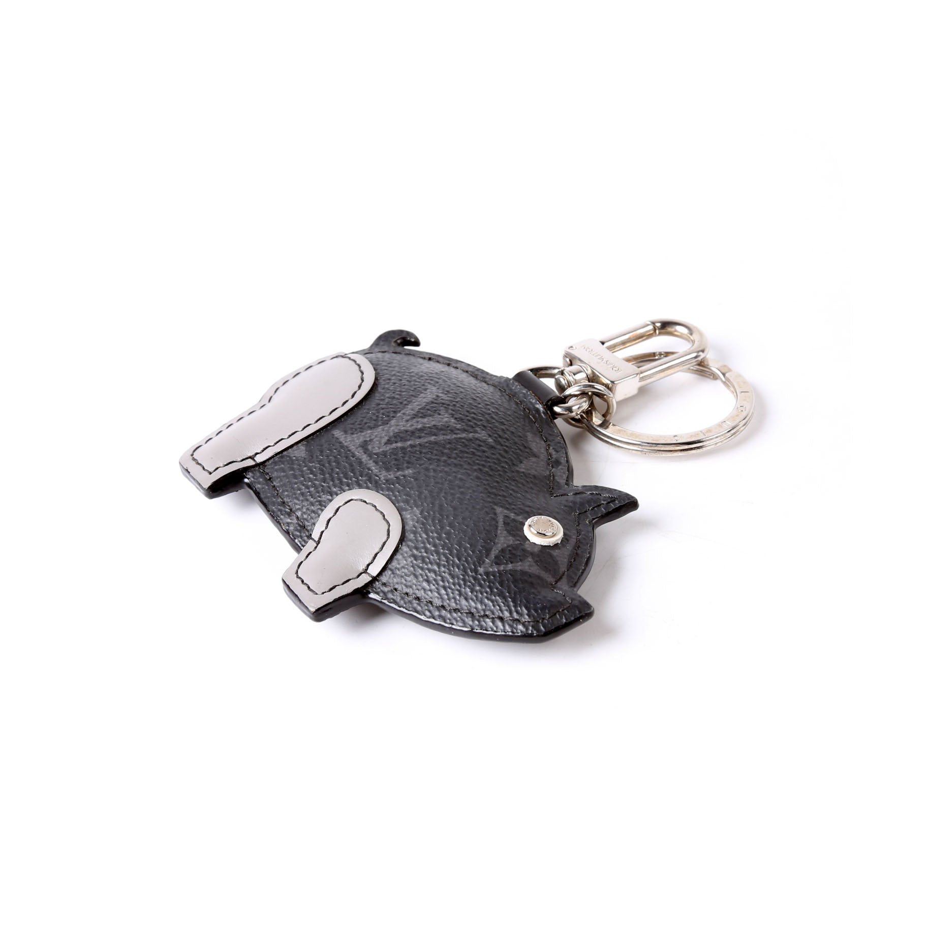 Pig Monogram Eclipse Bag Charm Black/Grey