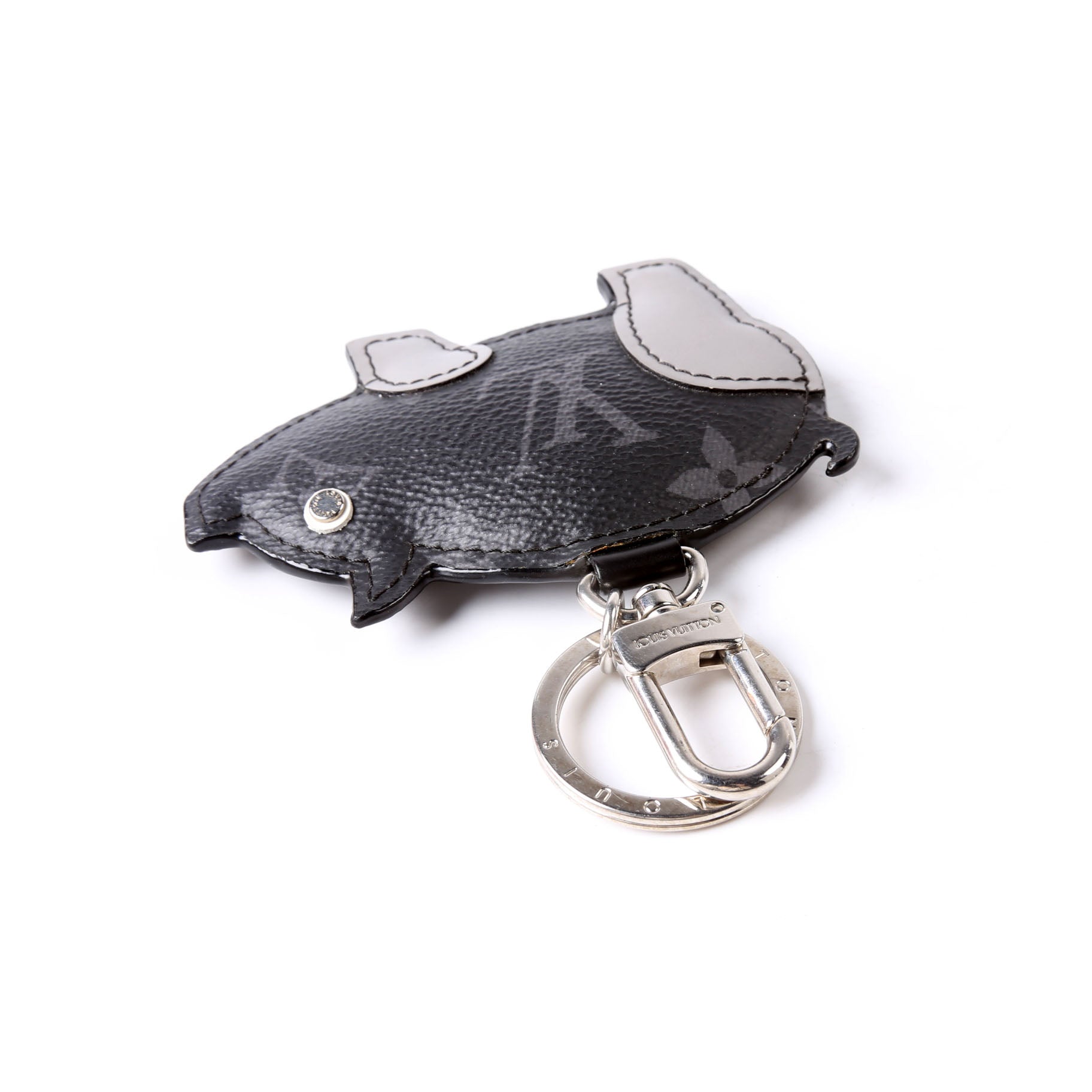 Pig Monogram Eclipse Bag Charm Black/Grey