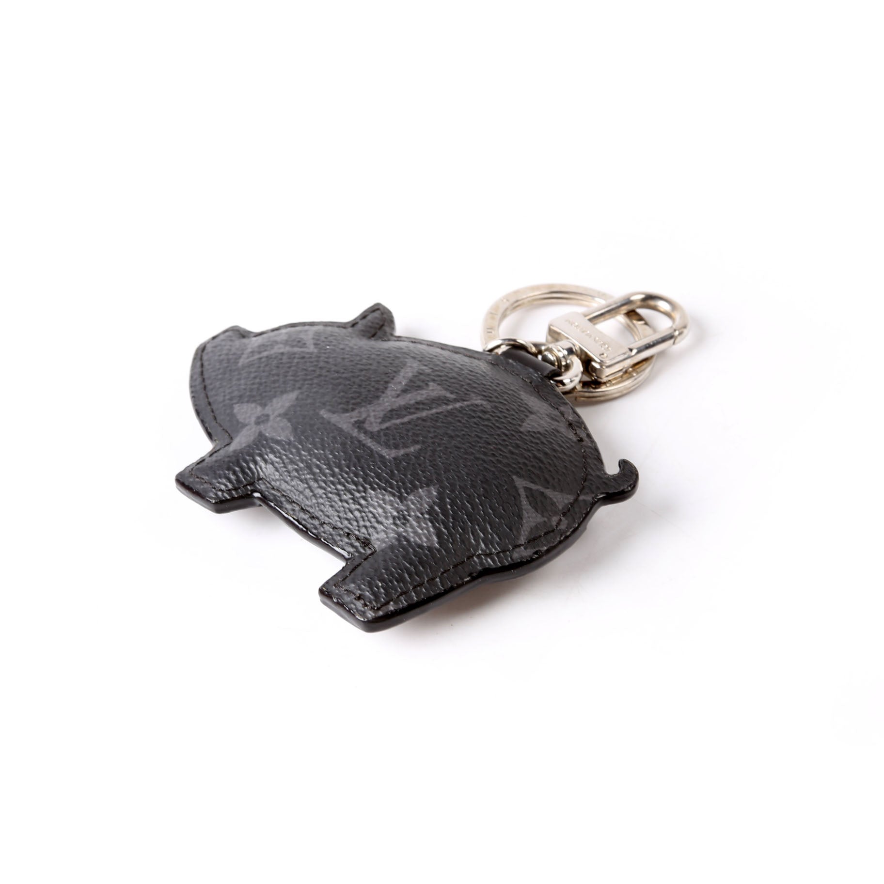 Pig Monogram Eclipse Bag Charm Black/Grey
