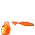 Prada Square Toe Satin Mules 37.5 Orange
