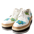 Prada Flower Spazzolato Platform Espadrille Sneakers Size 38.5