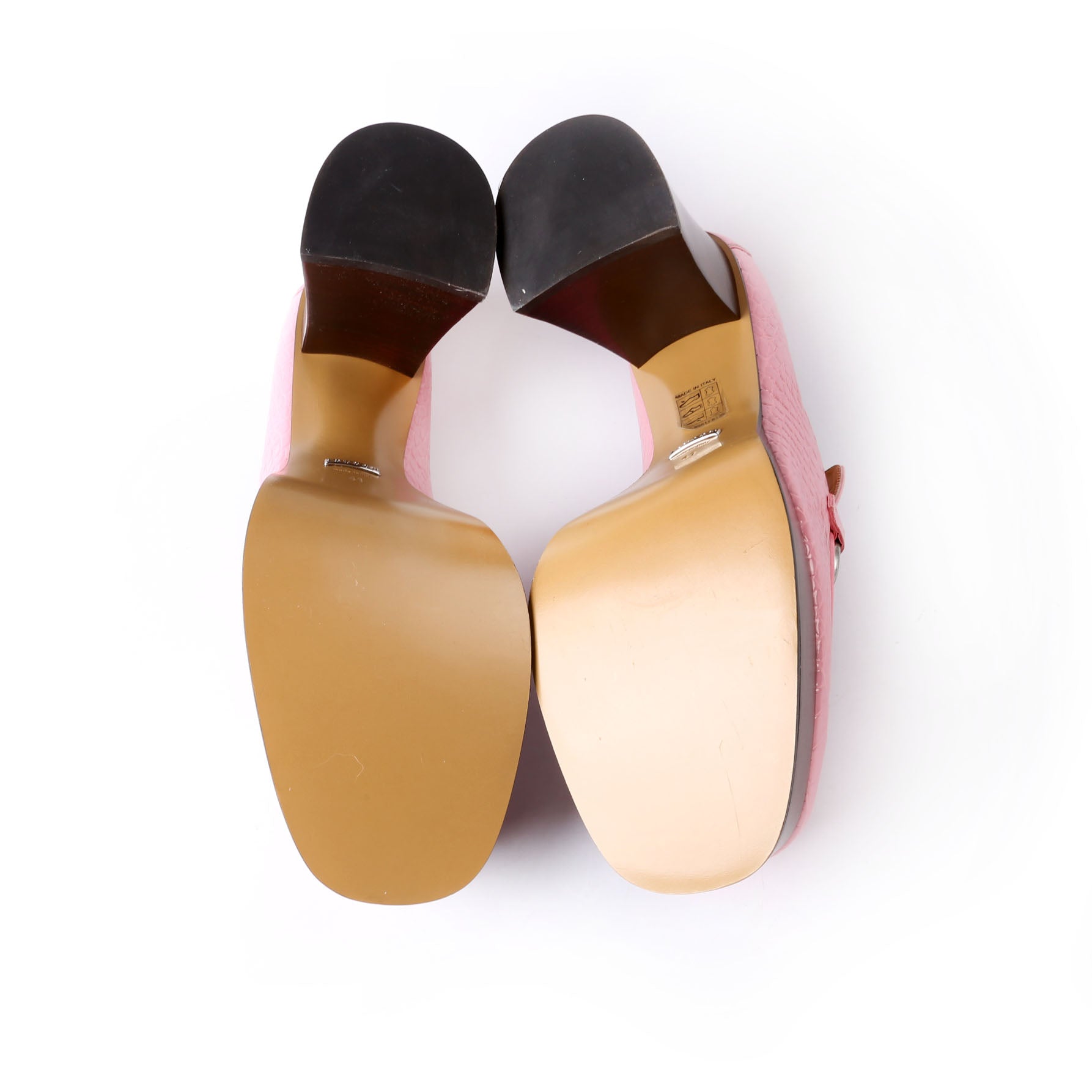 Horsebit Crocodile Embossed Platform Loafers Size 41 Pink