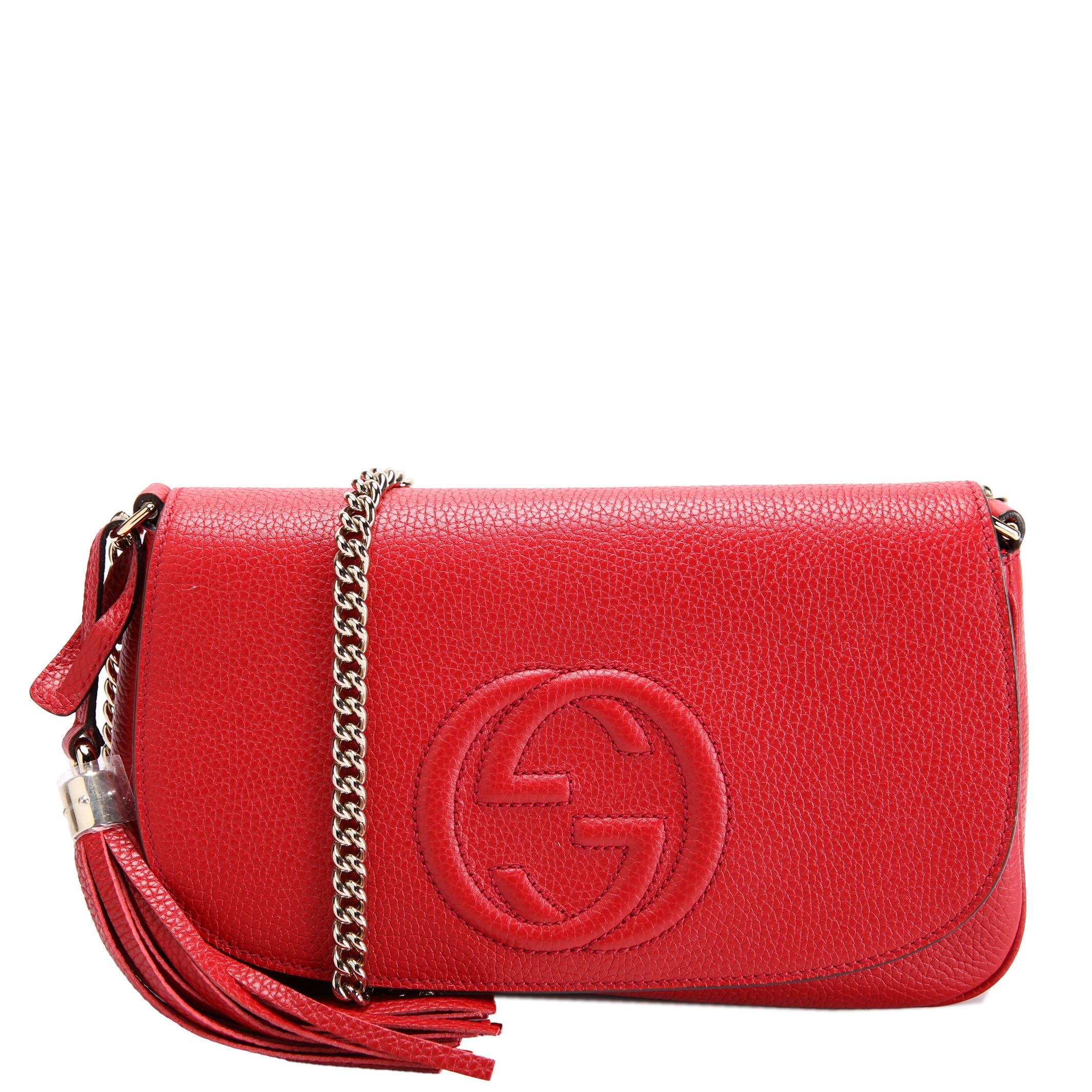 536224 Soho Chain Tassel Flap Red
