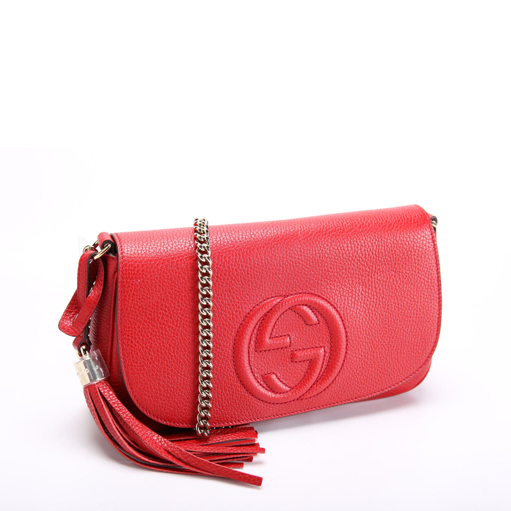 536224 Soho Chain Tassel Flap Red