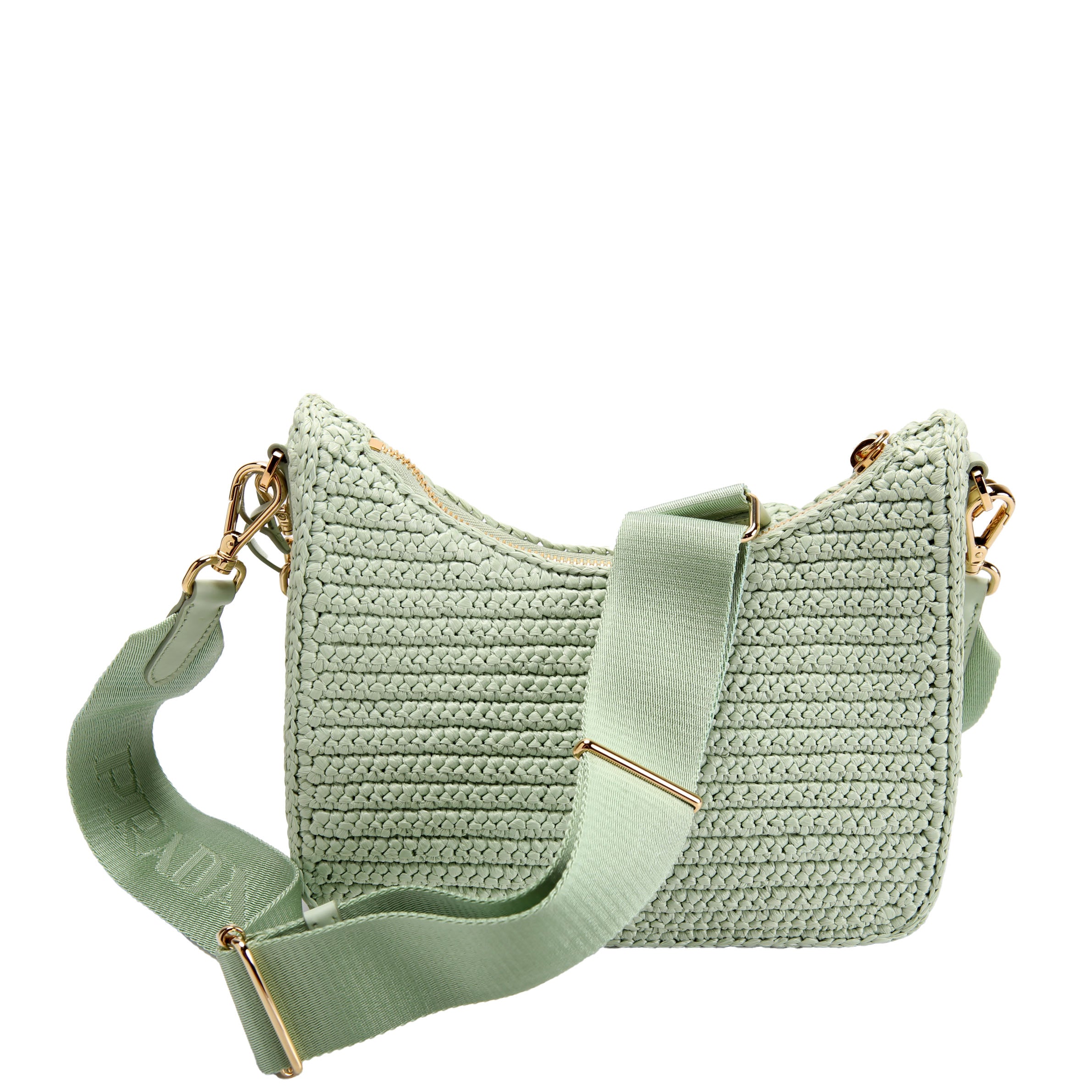 1BH204 Raffia Re-Edition 2005 Shoulder Bag Green