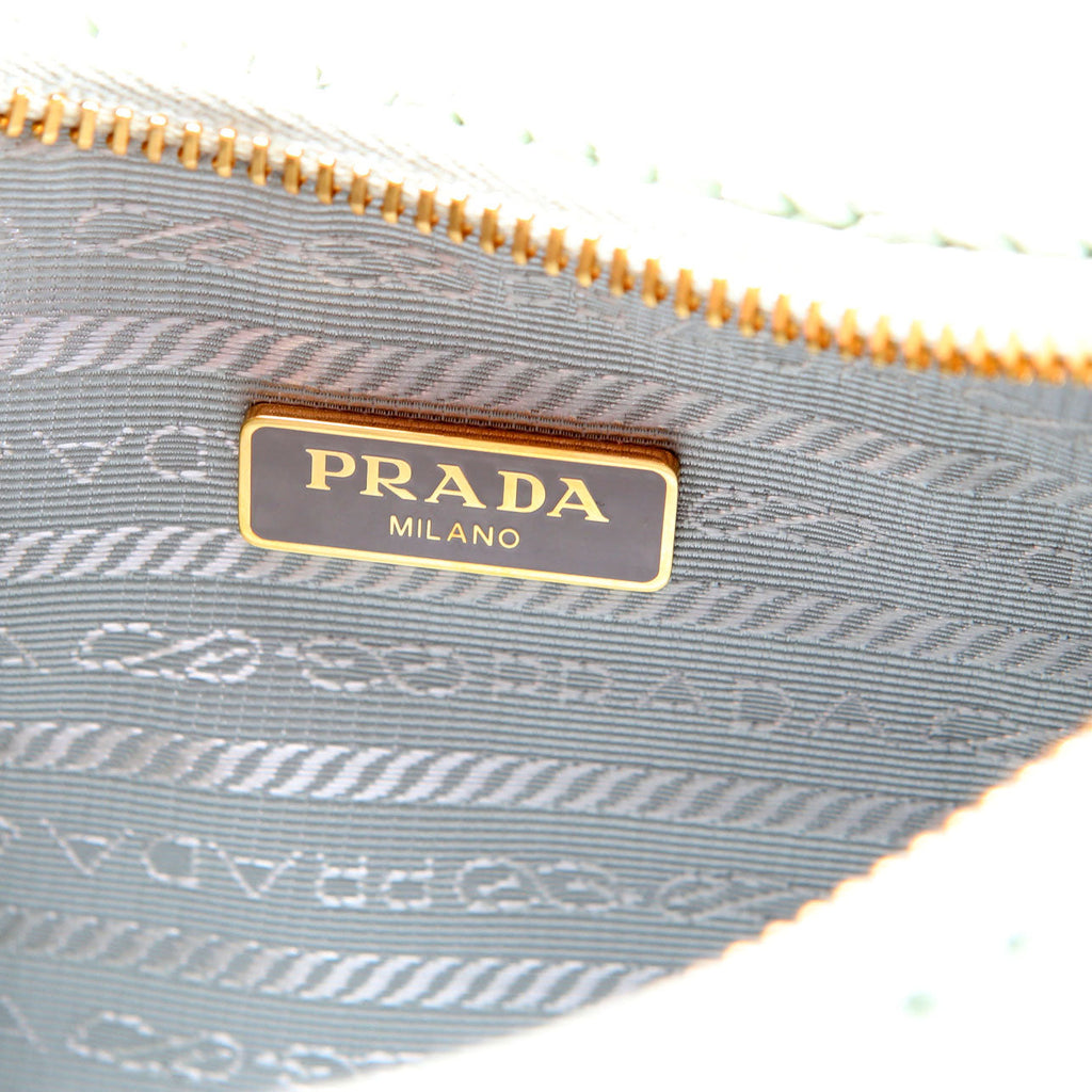 1BH204 Raffia Re-Edition 2005 Shoulder Bag Green