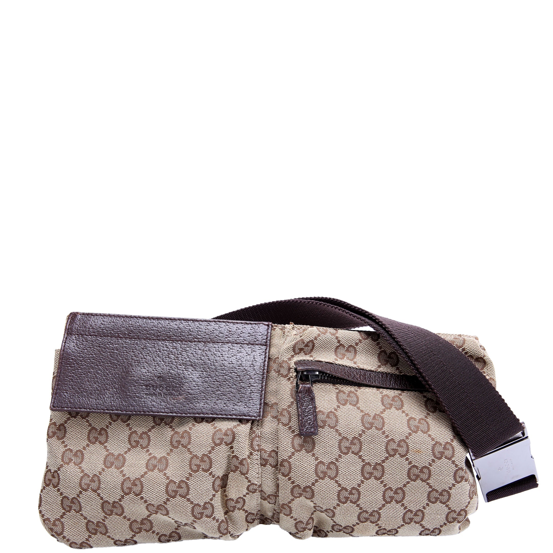 Gucci 28566 GG Canvas Waist Bag Brown