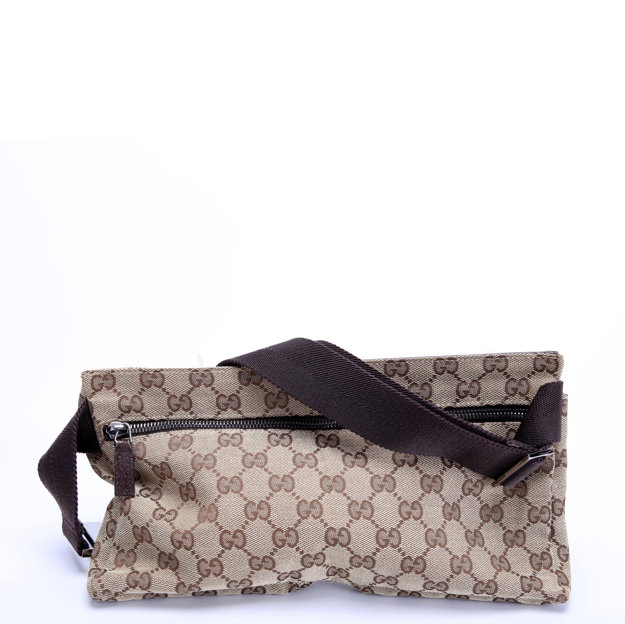 Gucci 28566 GG Canvas Waist Bag Brown
