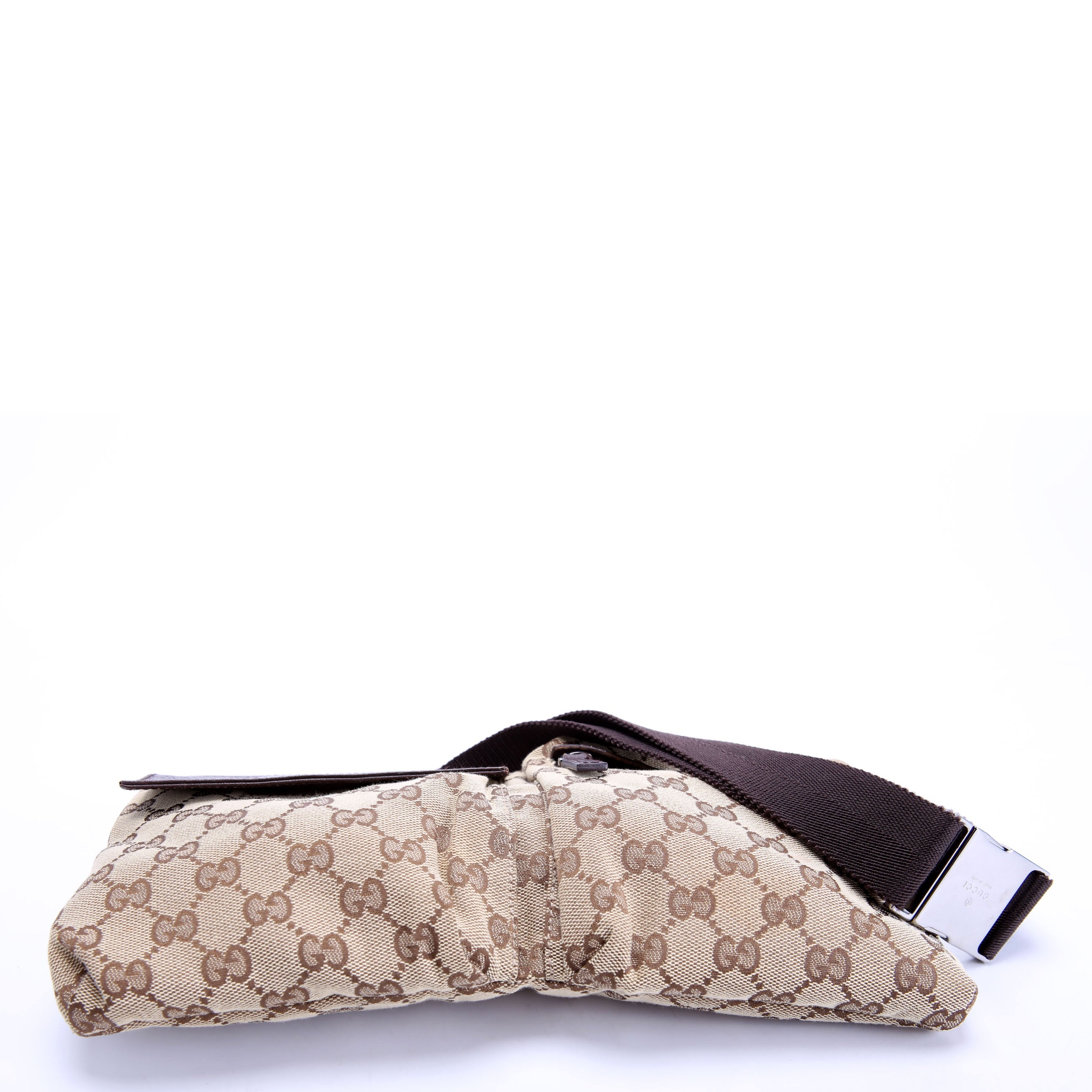 Gucci 28566 GG Canvas Waist Bag Brown