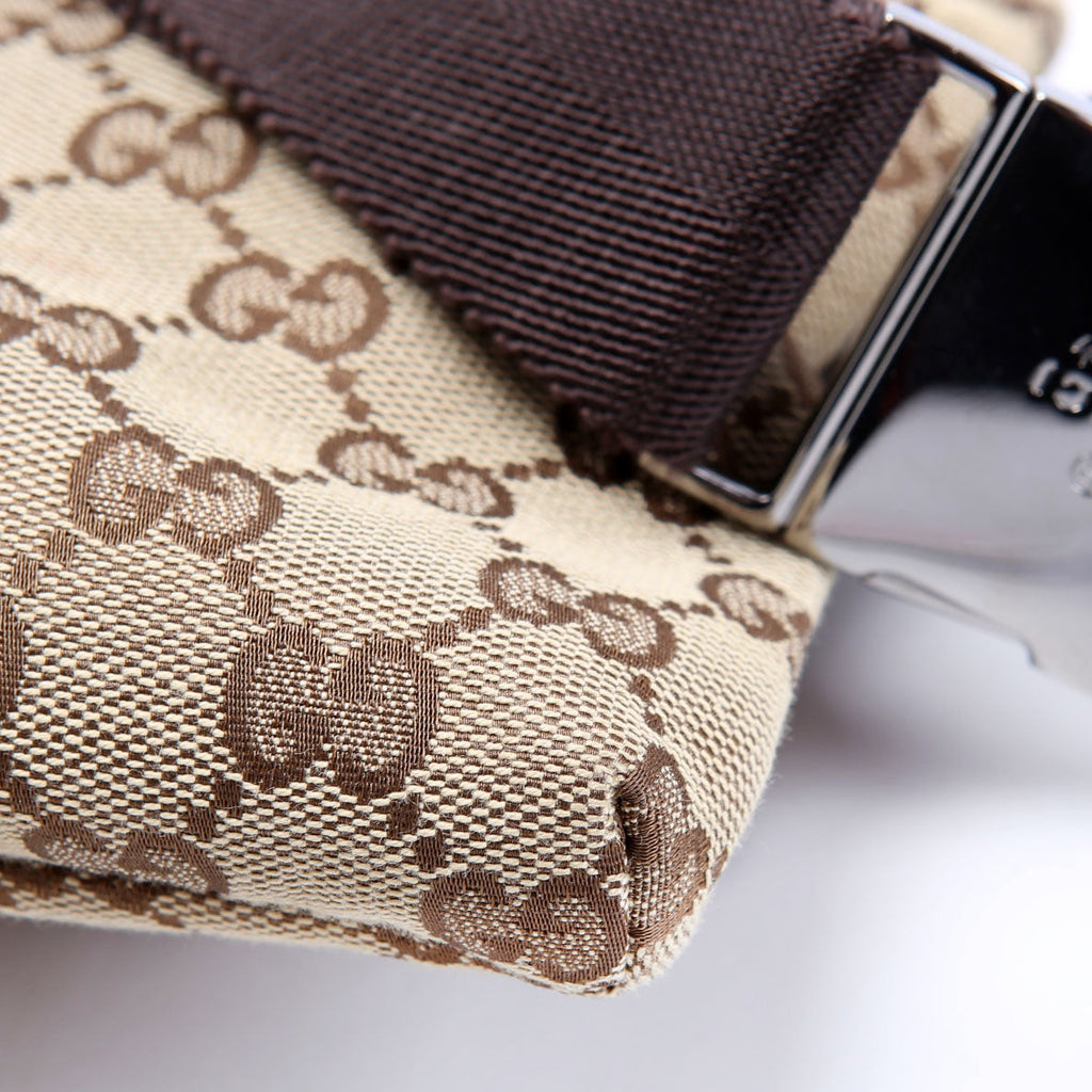 Gucci 28566 GG Canvas Waist Bag Brown