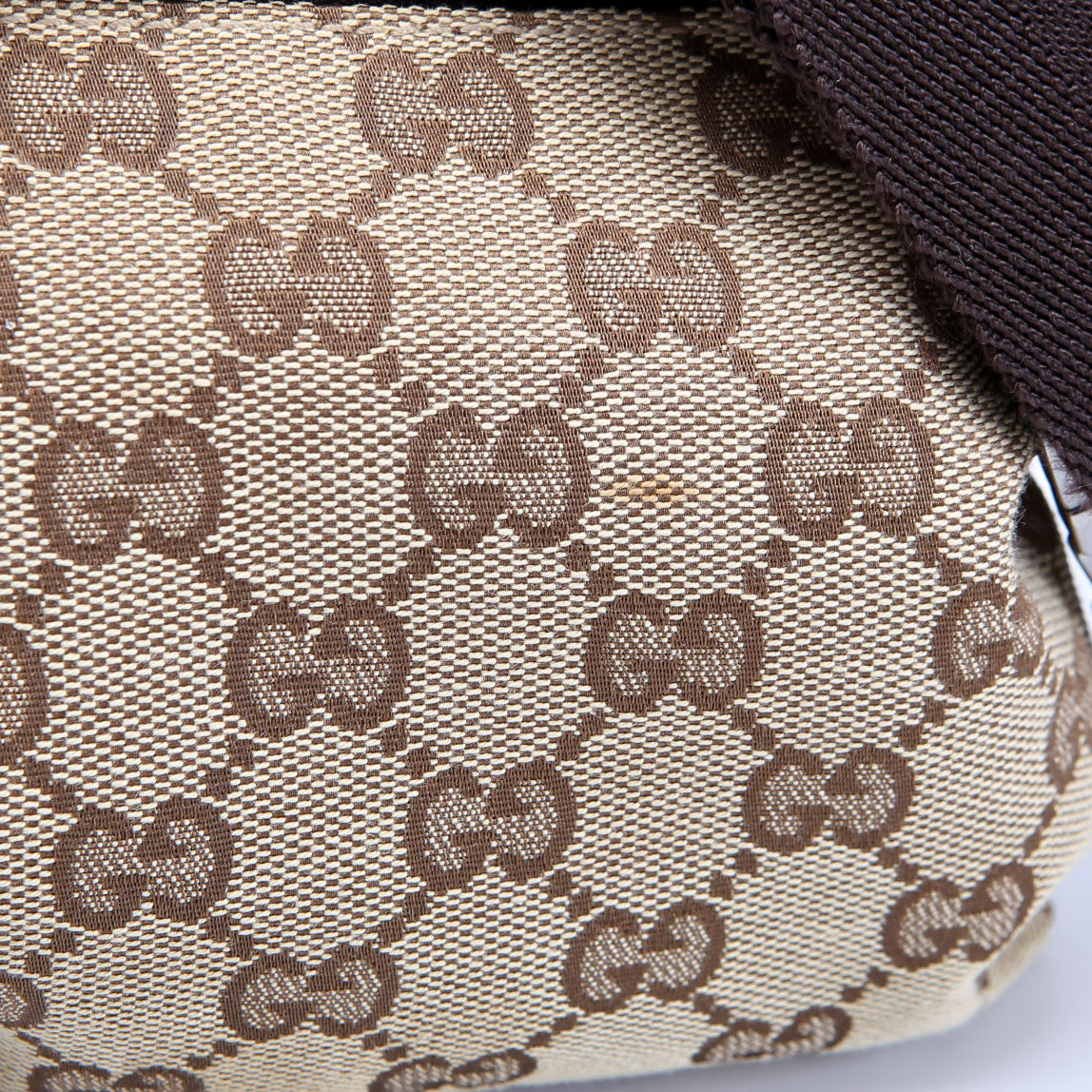 Gucci 28566 GG Canvas Waist Bag Brown