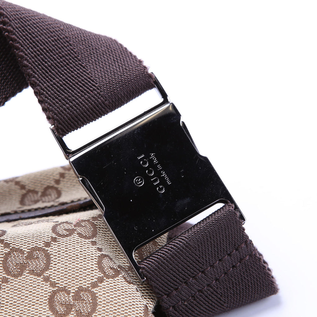 Gucci 28566 GG Canvas Waist Bag Brown