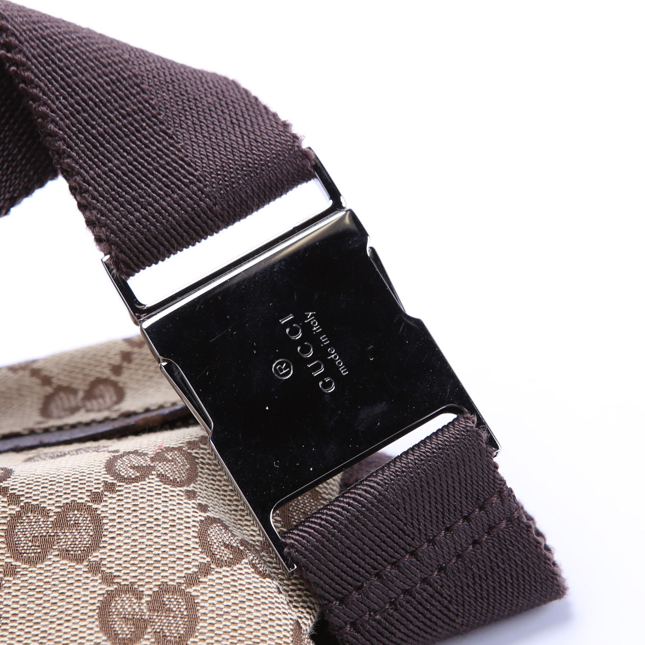Gucci 28566 GG Canvas Waist Bag Brown
