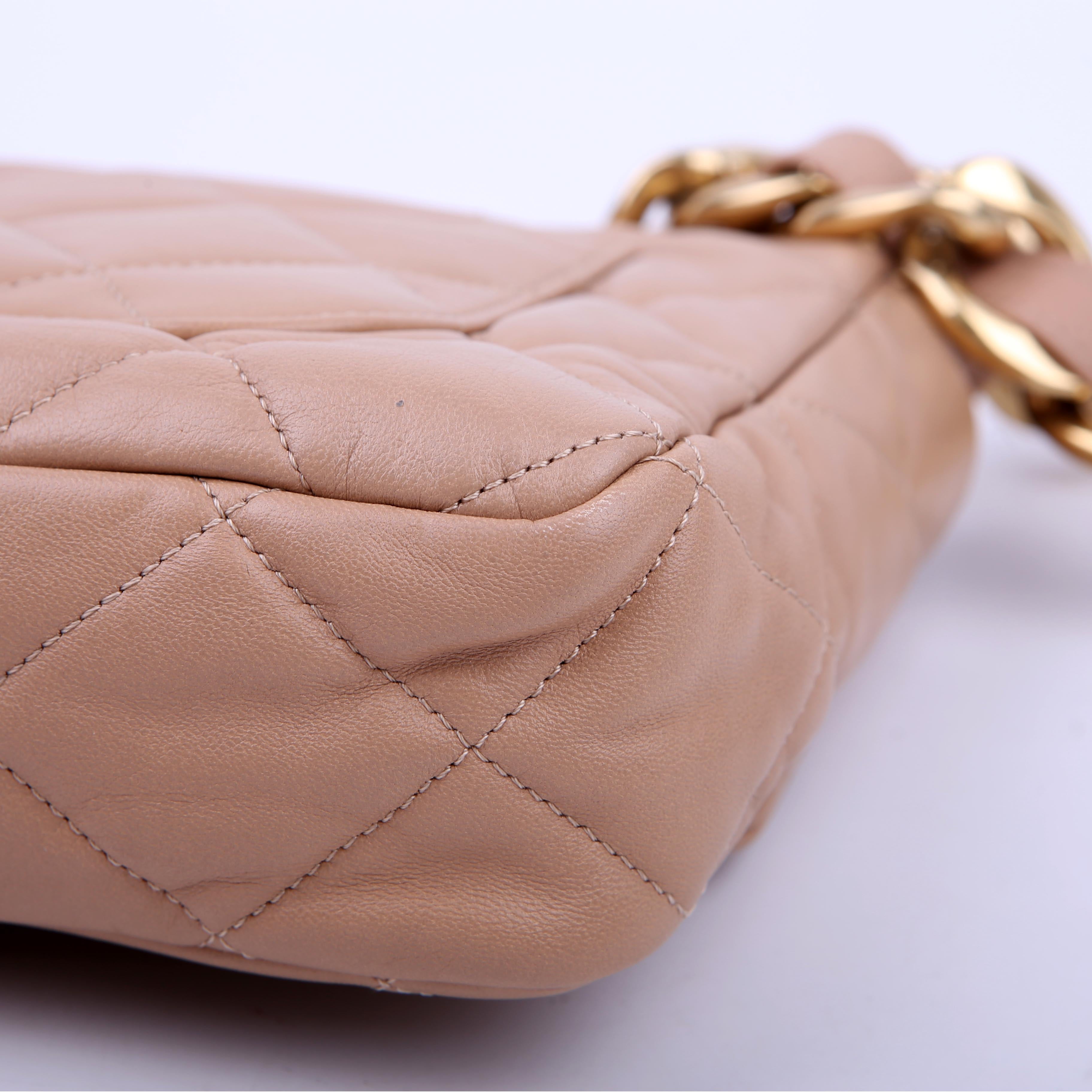 Large Flap Bag Lambskin RFID Tan