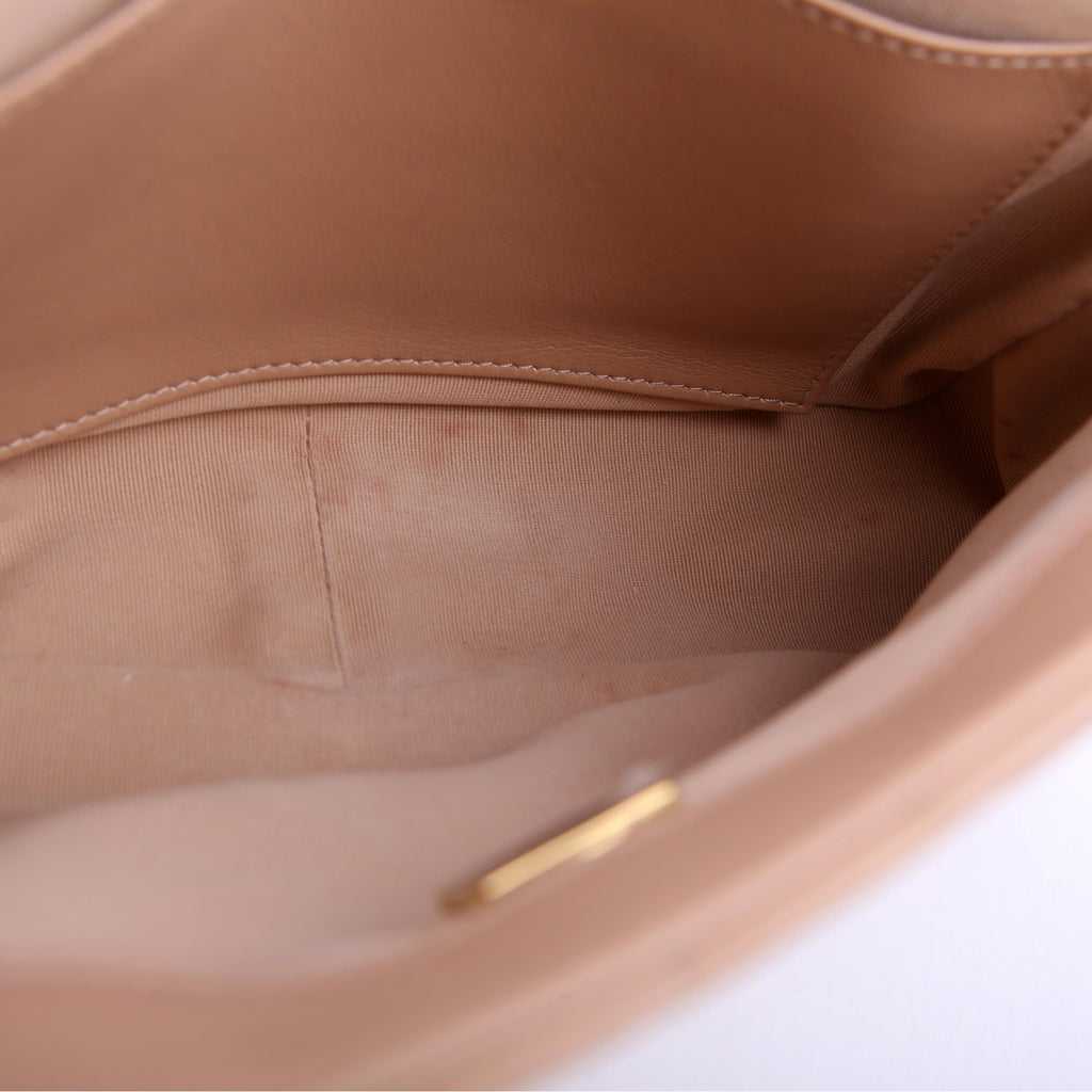 Large Flap Bag Lambskin RFID Tan