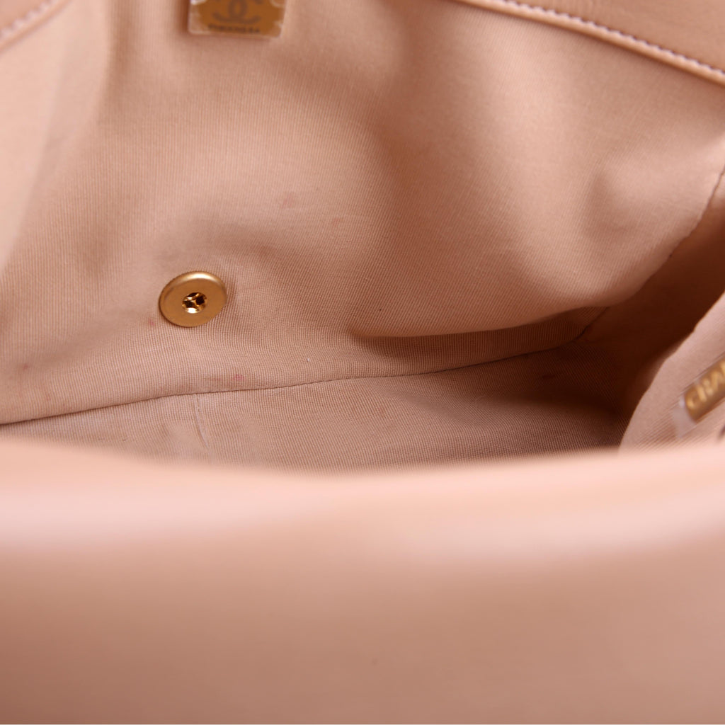 Large Flap Bag Lambskin RFID Tan