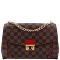 Caissa Chain Clutch Damier Ebene Red