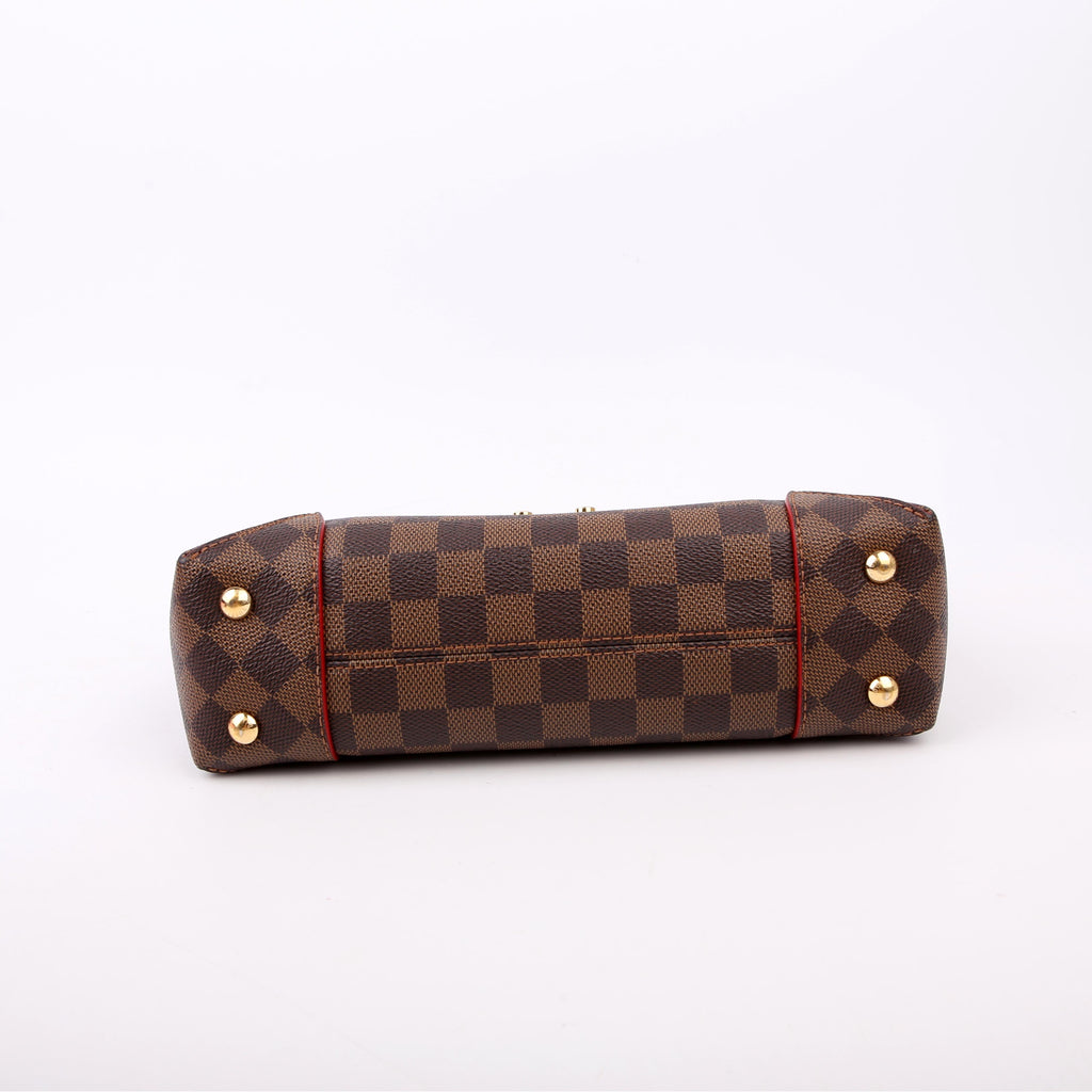 Caissa Chain Clutch Damier Ebene Red