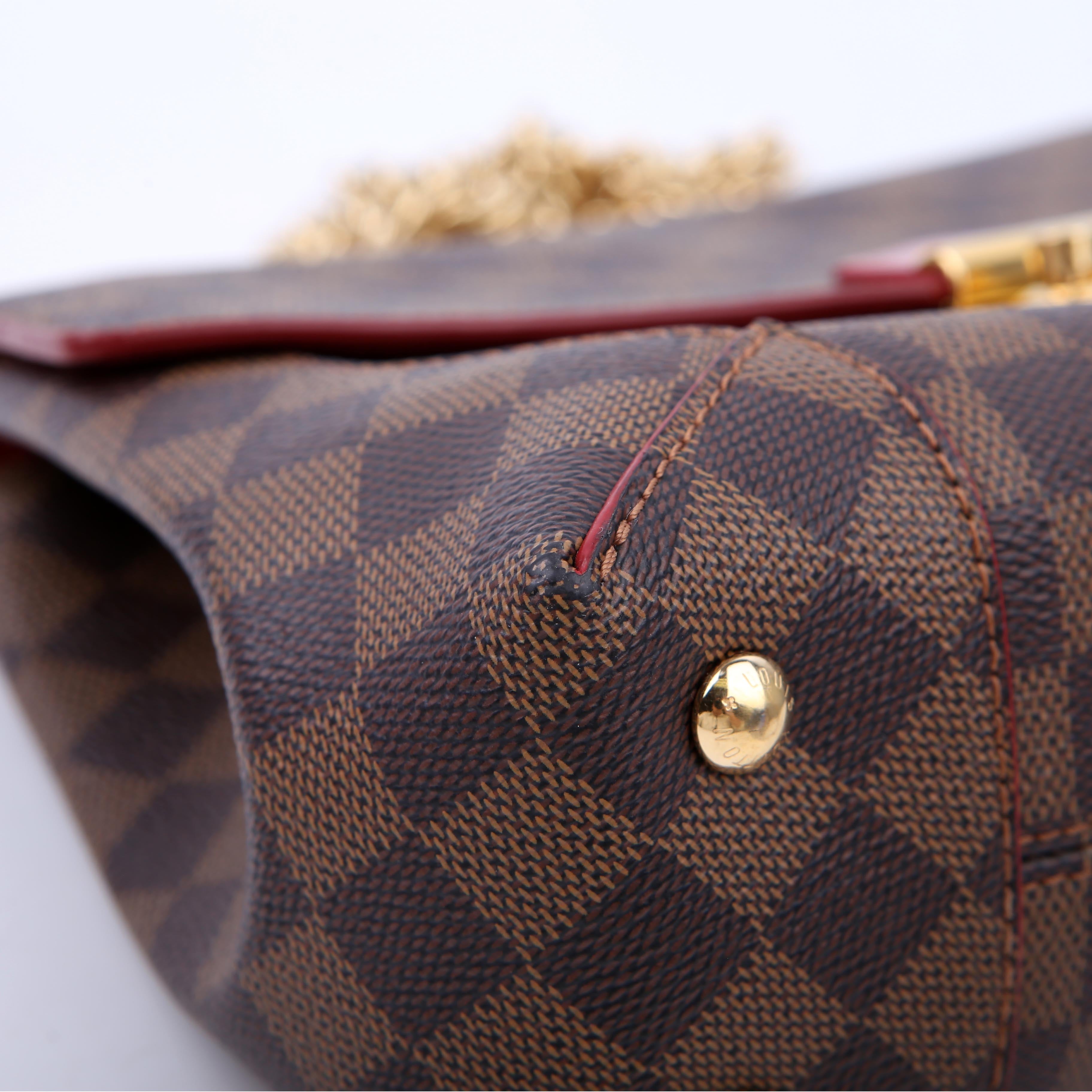 Caissa Chain Clutch Damier Ebene Red