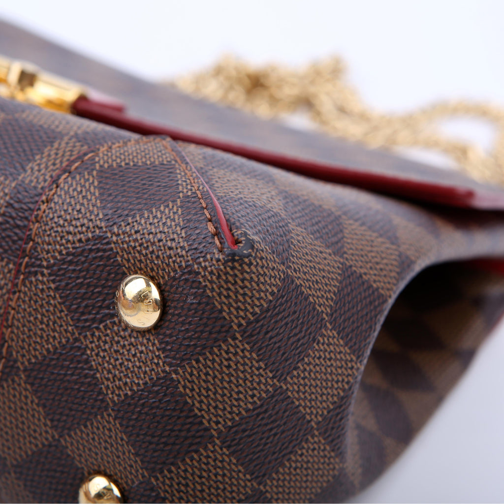 Caissa Chain Clutch Damier Ebene Red