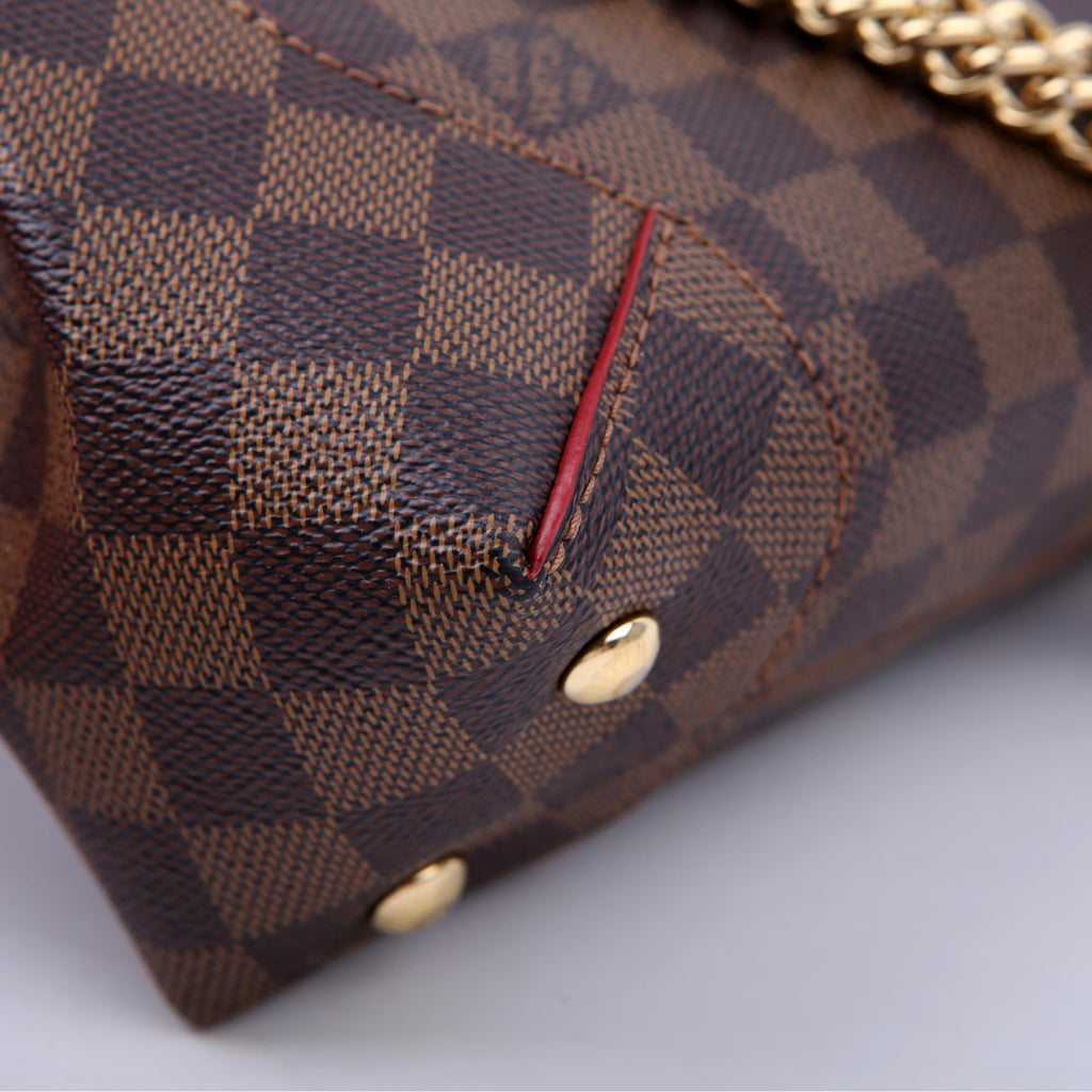 Caissa Chain Clutch Damier Ebene Red