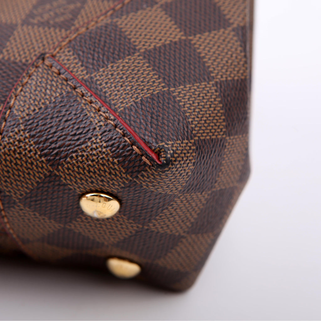 Caissa Chain Clutch Damier Ebene Red