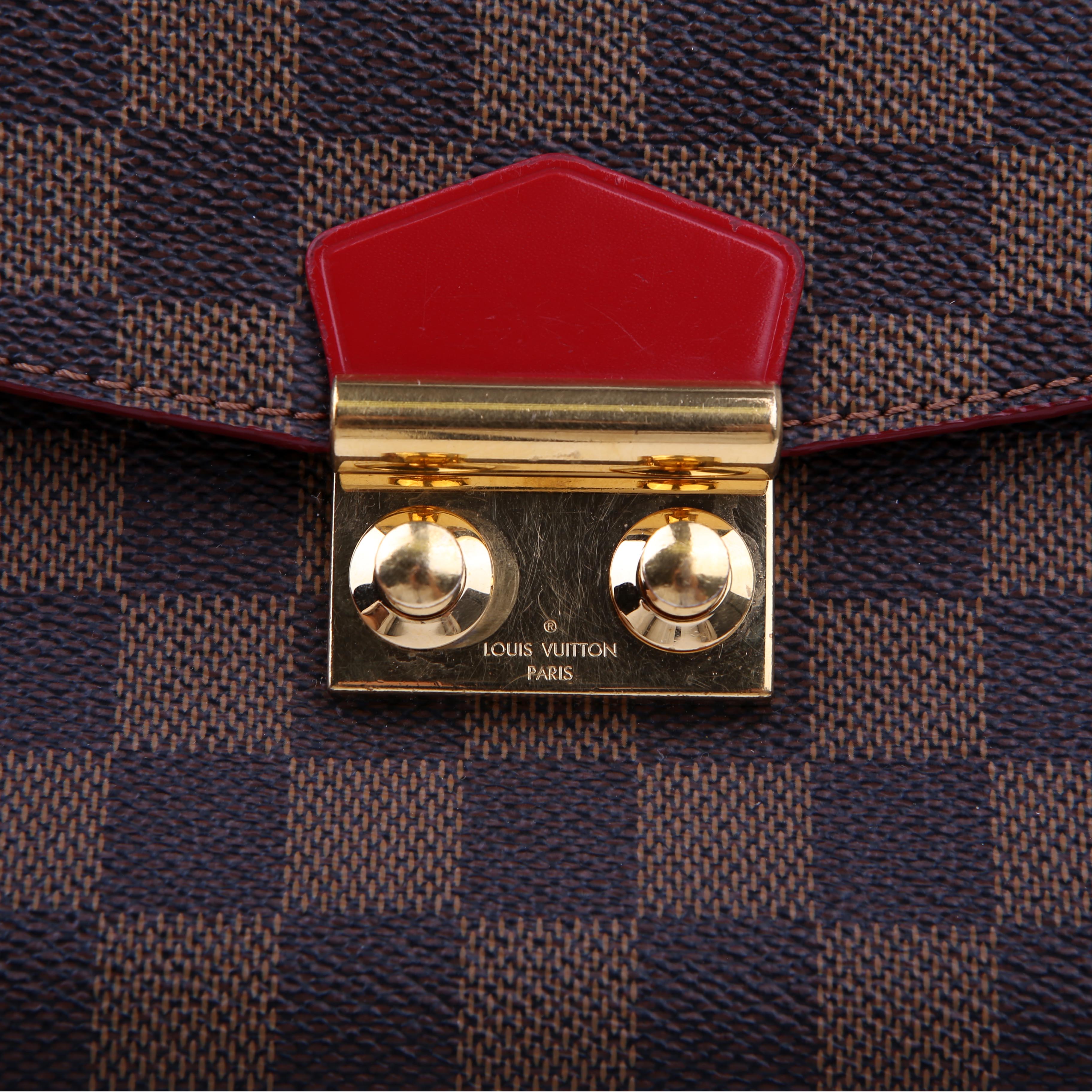Caissa Chain Clutch Damier Ebene Red