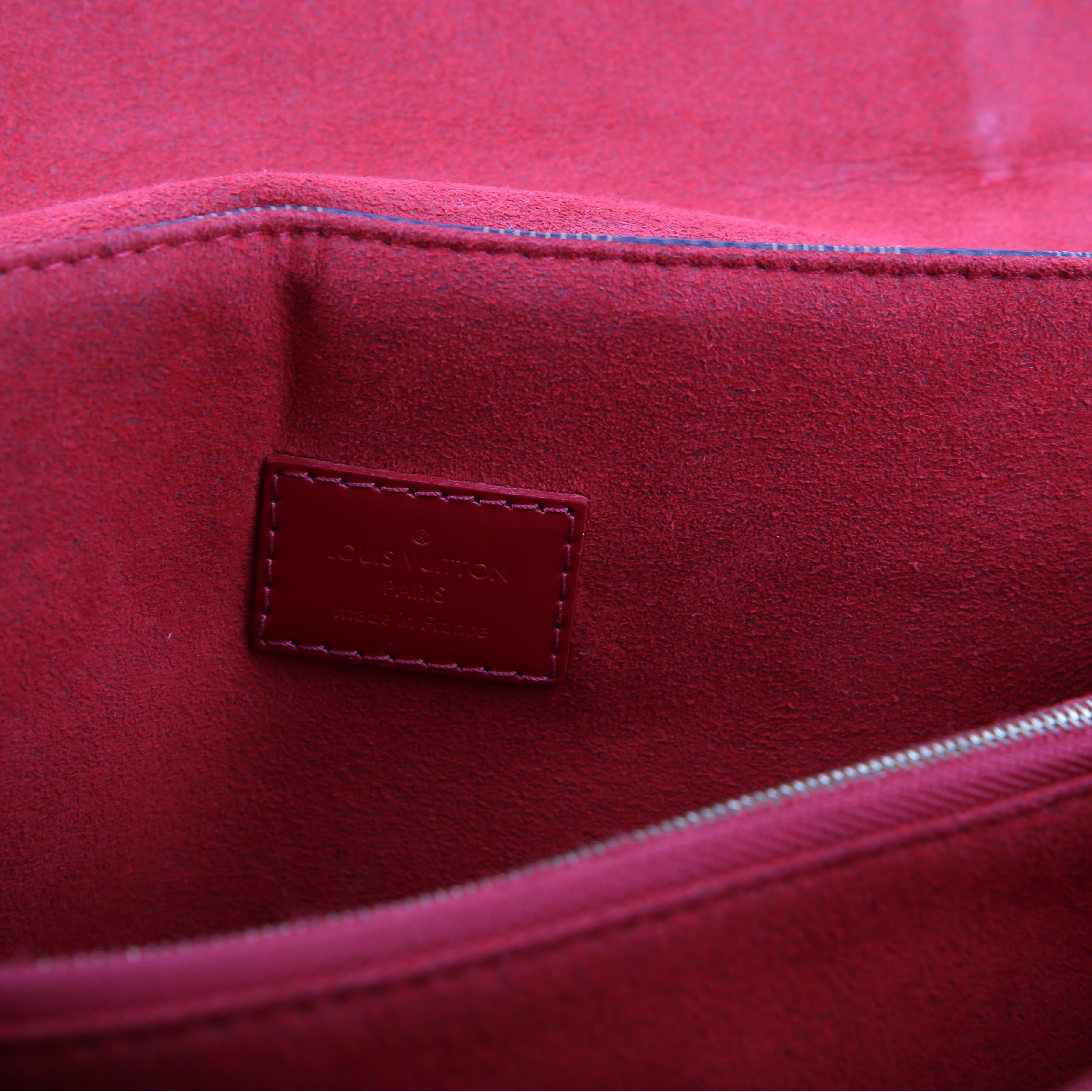 Caissa Chain Clutch Damier Ebene Red